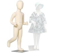 GUHPZA Maniquí Infantil De Cuerpo Completo, Flexible, para Coser En El Suelo. Torso De Maniquí Infantil para Niños De 1 A 14 Años. Maniquí para Exhibir Ropa. para Bebés Y Niños,White-9 Years Old