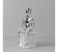 GUHPZA Maniquí Infantil De Torso Completo, Maniquí Profesional De Cuerpo Entero, Estante Escalonado para Exhibición De Arte Ceremonial,Silver-Style 1