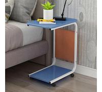 GUHPZA Mesa Auxiliar En Forma De C para Cama, Mesa Auxiliar, Mesa De Sofá con Ruedas Y Bolsas De Almacenamiento, Mesa Auxiliar para Sofá Deslizable Debajo, Cama, Espacios Pequeñ