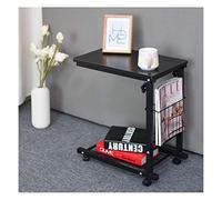 GUHPZA Mesa Auxiliar, Mesita De Noche, Escritorio con Base En Forma De C, Escritorio para Computadora Portátil, Oficina En Casa, Mesita De Noche Perezosa, Mesa sobre La Cama con,F