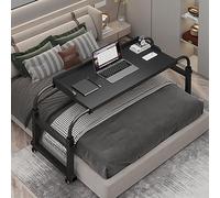 GUHPZA Mesa De Cama Ajustable con Ruedas, Mesa De Cama con Ruedas, Escritorio para Computadora Portátil para El Hogar, El Hospital Y La Sala De Estar, Estación De Trabajo De Pie,B-con un Deflector