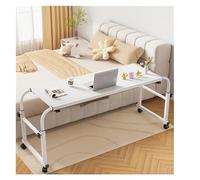 GUHPZA Mesa De Cama Ajustable con Ruedas, Mesa De Cama De Pie, Escritorio Móvil para Dormitorio, Sala De Estar, Hospital, Color Blanco,Un Estilo de Color A