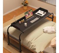 GUHPZA Mesa De Cama Ajustable con Ruedas, Mesa De Trabajo De Pie De 115 A 210 Cm Y Bandeja para Alimentos, Mesa Médica con Ruedas De Altura Ajustable De 65 A 95 Cm para Uso Domé,Negro-Talla única