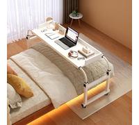 GUHPZA Mesa De Cama Ajustable con Ruedas para Cama Tamaño Queen, Escritorio Extensible con Ruedas para Uso Hospitalario Y Doméstico