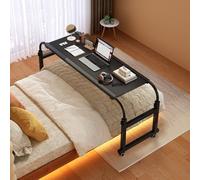 GUHPZA Mesa De Cama Ajustable con Ruedas Y Deflector De Escritorio - Escritorio con Ruedas para Estación De Trabajo con Computadora Portátil Junto A La Cama - Carro Móvil para C