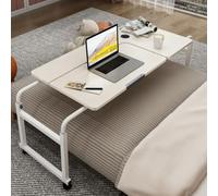 GUHPZA Mesa De Cama Ajustable con Ruedas Y Deflector De Escritorio: Mesa De Cama con Ruedas para Camas De Hospital Y Uso Doméstico,Izquierda: 80 x 60 cm/31,5 x 23,6 Pulgadas