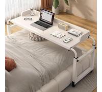 GUHPZA Mesa De Cama Ajustable De 115 A 210 Cm, Escritorio De Cama Ajustable De 115 A 210 Cm, Escritorio De Computadora, Estación De Trabajo De Pie, Bandeja De Comida, Mesa Médic,Blanco