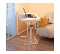 GUHPZA Mesa De Cama Ajustable, Mesa De Noche Plegable para Sofá, Mesa De Noche con Portavasos, Escritorio Portátil para Computadora Portátil para Cama O Sofá, Bandeja De Cena De,Blanco