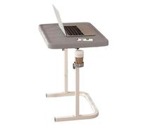 GUHPZA Mesa De Cama Ajustable, Mesa De Noche Plegable para Sofá, Mesa De Noche con Portavasos, Escritorio Portátil para Computadora Portátil para Cama O Sofá, Bandeja De Cena De,Gris
