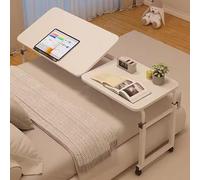 GUHPZA Mesa De Cama Ajustable para Hospital con Ruedas - Escritorio Portátil con Ruedas para Sillón Reclinable - Escritorio De Computadora Móvil con Mesa Inclinable para Uso En,Bianco-Talla única