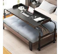 GUHPZA Mesa De Cama con Altura Ajustable para Computadora Portátil, Mesa De Cama con Ruedas, Hogar, Dormitorio, Oficina, Hospital, Escritorio Móvil con Cama Cru,Negro