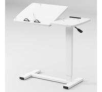 GUHPZA Mesa De Cama con Ruedas, Mesa De Cama Multifuncional, Mesa De Hospital, Mesa De Trabajo para Computadora, Mesa De Computadora con Patas Plegables Y Parte Superior Inclina,Estante Blanco B