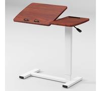 GUHPZA Mesa De Cama con Ruedas, Mesa De Cama Multifuncional, Mesa De Hospital, Mesa De Trabajo para Computadora, Mesa De Computadora con Patas Plegables Y Parte Superior Inclina,Estante Blanco A