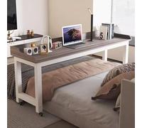 GUHPZA Mesa De Cama con Ruedas Y Altura Ajustable - Escritorio De Computadora con Ruedas para Cama De Tamaño Twin/Full/Queen/King - Estación De Trabajo De Pie Y Escritorio con B