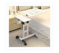 GUHPZA Mesa De Cama con Ruedas Y Altura Ajustable, Mesa De Cama con Parte Superior Inclinable Y Ruedas, Soporte De Escritorio Portátil para Computadora Portátil para Cama, Ideal,Metal E