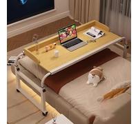 GUHPZA Mesa De Cama De Altura Ajustable con Ruedas para Camas Tamaño King, Escritorio con Ruedas para Uso Hospitalario Y Doméstico