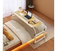 GUHPZA Mesa De Cama, Escritorio De Cama, Mesa De Cama con Ruedas, Escritorio Rodante sobre La Cama De Altura Ajustable, Escritorio De Computadora Móvil Tamaño Queen, Escritorio