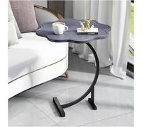GUHPZA Mesa De Cama, Mesa Auxiliar Tipo C, Mesa Auxiliar De Noche, Mesa Auxiliar De Sofá, Material De Madera Gruesa Resistente Al Agua con Marco De Metal, para Espacios Pequeños,Gris