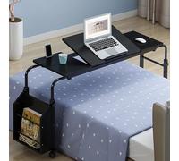 GUHPZA Mesa De Cama, Mesa De Cama con Ruedas, Mesa De Cama Rodante, Escritorio Móvil, Marco De Cama Tamaño King, Altura Y Longitud Ajustables para Uso Hospitalario Y Doméstico