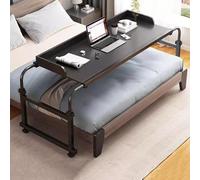GUHPZA Mesa De Cama Mesa De Cama con Ruedas, Mesa De Computadora con Ruedas Y Altura Ajustable, Mesa De Bar con Ruedas para El Hogar, La Oficina, El Hospital, Mesa De Cama, Mesa,Negro