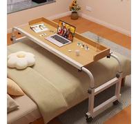 GUHPZA Mesa De Cama Mesa De Cama con Ruedas, Mesa De Computadora con Ruedas Y Altura Ajustable, Mesa De Bar con Ruedas para El Hogar, La Oficina, El Hospital, Mesa De Cama, Mesa,Madera