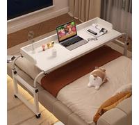 GUHPZA Mesa De Cama Mesa De Cama Mesa De Cama, Soporte para Computadora con Ruedas Y Bandeja para Alimentos De Altura Ajustable Mesa Médica Mesa De Cama con Deflector De Escrito,Blanco