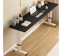GUHPZA Mesa De Cama Mesa De Cama, Mesa De Estudio Elevable con Ruedas Bloqueables, Escritorio De Pie Móvil/Estación De Trabajo con Computadora De Altura Ajustable, para Hospital,Negro-120x50x68cm
