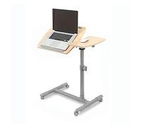 GUHPZA Mesa De Cama Mesa De Sofá Mesa De Cama De Hospital Mesa De Cama Ajustable Mesa Auxiliar De Cama Escritorio Sin Inclinación Mesa para Computadora Portátil con Ruedas para,Madera Natural