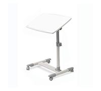 GUHPZA Mesa De Cama Mesa De Sofá Mesa De Cama De Hospital Mesa De Cama Ajustable Mesa Auxiliar De Cama Escritorio Sin Inclinación Mesa para Computadora Portátil con Ruedas para,Blanco 2