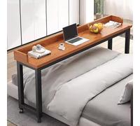 GUHPZA Mesa De Cama Móvil con Ruedas De 360° para Cama Tamaño Queen, Escritorio De Altura Ajustable para Sala De Estar, Dormitorio, Hospital, Carrito para Computadora Portátil C,140 cm/55,1 Pulgadas