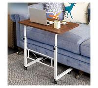 GUHPZA Mesa De Cama Móvil, Mesa De Cama Portátil, Mesa De Cama para Pc De Altura Ajustable, Mesa De Capacitación para El Aula con Ruedas para Cama,Roble-80 * 40cm