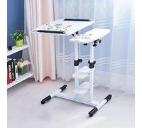 GUHPZA Mesas Auxiliares De Cama, Mesa De Cama De Altura Ajustable, Escritorio para Computadora Portátil con Soporte para Pc con Ruedas, Mesa Auxiliar para Sofá, Mesa De Cama Par,B