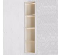 GUHPZA Nicho De Ducha De Acero Inoxidable Cepillado, Nicho Empotrado De Acero Inoxidable para Almacenamiento, Nicho De Acero Inoxidable con Led para Baño, Inodoro Y Co,Off White-120x28x12.5cm