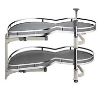 GUHPZA Organizador De Gabinete Extraíble, Cesto para Cajón De Esquina Ciega Resistente, De 2 Niveles, con Bandejas Antideslizantes Y Cierre Suave para Gabinetes De COC,A-Pull out Left