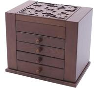 GUHPZA Organizador De Joyas, Joyero Grande De Madera con Espejo Y Cerradura para Mujer, Organizador De Joyas con Cerradura De 6 Capas, Caja De Almacenamiento para Rel