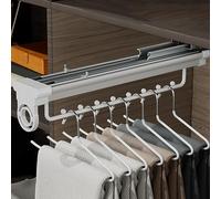 GUHPZA Organizador De Perchas Retráctil para Guardar Ropa, Estante Deslizante Extensible para Una Organización Ordenada del Armario, Solución para Ahorrar Espacio En E,White-45cm/18in