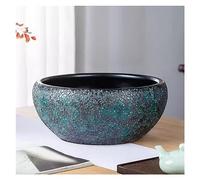 GUHPZA Pecera De Cerámica con Forma De Pez, para Sala De Estar, Contenedor Hidropónico, Pecera para Tortugas, Cuenco para Nenúfares, Maceta con Flor De Loto, Pecera De, 32cm