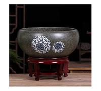 GUHPZA Pecera De Cerámica Estilo Chino para Acuario, Ideal para El Hogar, La Sala De Estar, La Oficina, El Escritorio, El Cultivo De Peces, Kits De Inicio para Acuario, C-32CM