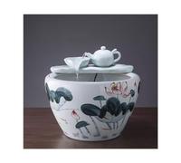 GUHPZA Pecera De Cerámica Pintada A Mano, Pecera De Agua Circulante, Pecera para Tortugas, Sala De Estar, Patio, Pecera De Pie, Acuario, B-S