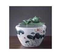 GUHPZA Pecera De Cerámica Pintada A Mano, Pecera De Agua Circulante, Pecera para Tortugas, Sala De Estar, Patio, Pecera De Pie, Acuario, A-L