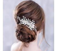 GUHPZA Peineta De Flores, Accesorios para El Cabello De Boda, Diadema De Diamantes De Imitación De Color Plateado, Diadema Nupcial, Horquillas para El Cabello, Joyerí,