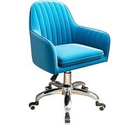 GUHPZA Silla de Oficina, Silla de Escritorio, sillas de Escritorio para Oficina en casa con Ruedas, Silla giratoria Ajustable para computadora, tocador para Espacios pequeños, 3(Azul)
