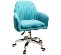 GUHPZA Silla de Oficina, Silla de Escritorio, sillas de Escritorio para Oficina en casa con Ruedas, Silla giratoria Ajustable para computadora, tocador para Espacios pequeños, 3(Azul Claro)