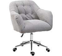 GUHPZA Silla Giratoria De Escritorio Tapizada En Terciopelo, Silla De Trabajo para Computadora con Altura Ajustable Y Rotación De 360°, Cómoda Silla con Ruedas para Do,Grey-