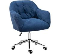 GUHPZA Silla Giratoria De Escritorio Tapizada En Terciopelo, Silla De Trabajo para Computadora con Altura Ajustable Y Rotación De 360°, Cómoda Silla con Ruedas para Do,Dark Blue-