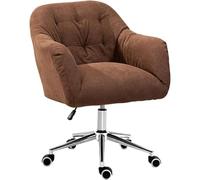 GUHPZA Silla Giratoria De Escritorio Tapizada En Terciopelo, Silla De Trabajo para Computadora con Altura Ajustable Y Rotación De 360°, Cómoda Silla con Ruedas para Do,Brown-