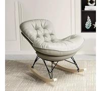 GUHPZA Sillón mecedor tapizado de Tela tecnológica, Ideal para Relajarse, Descansar, Dormitorio, Oficina y Sala de Estar .(Gris-Sin reposapiés)