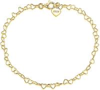 GUHPZA Tobilleras, Cadena De Plata 925 De 3,5 Mm, Tobillera Ajustable, Cadena para El Pie De Color Plata/Oro, Joyería De Playa,C Gold Color-A,C Gold Color-A