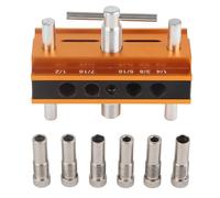 Guía Atornillador Broca Taladro Vertical, Kit de Brocas y Plantilla para Agujeros Ocultos, Aleación de Aluminio, 64mm Ancho - Precisión en Perforación Madera Pladur, Proporciona Guía Agujero Bolsillo
