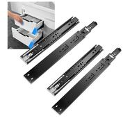 Guia Cajon Push to Open,Guias Correderas para Cajones Extracción Total con Rodamiento de Bolas,Carril Cajón Empujar para Abrir,Capacidad de Carga de 45kg (2 Pairs, 18”(450mm))